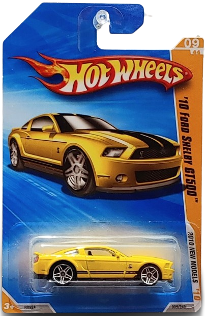 Hot Wheels 2010 - Collector # 009/240 - New Models 09/44 - '10 Ford Shelby GT500 - Yellow - USA Card