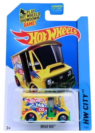 Hot Wheels 2014 - Collector # 007/250 - HW City / HW City Works - Bread Box - Yellow - Multi-Colored 5 Spoke Wheels - USA Card