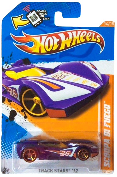 Hot Wheels 2012 - Collector # 079/247 - Track Stars 14/15 - Scoopa Di Fuego - Purple - USA Card