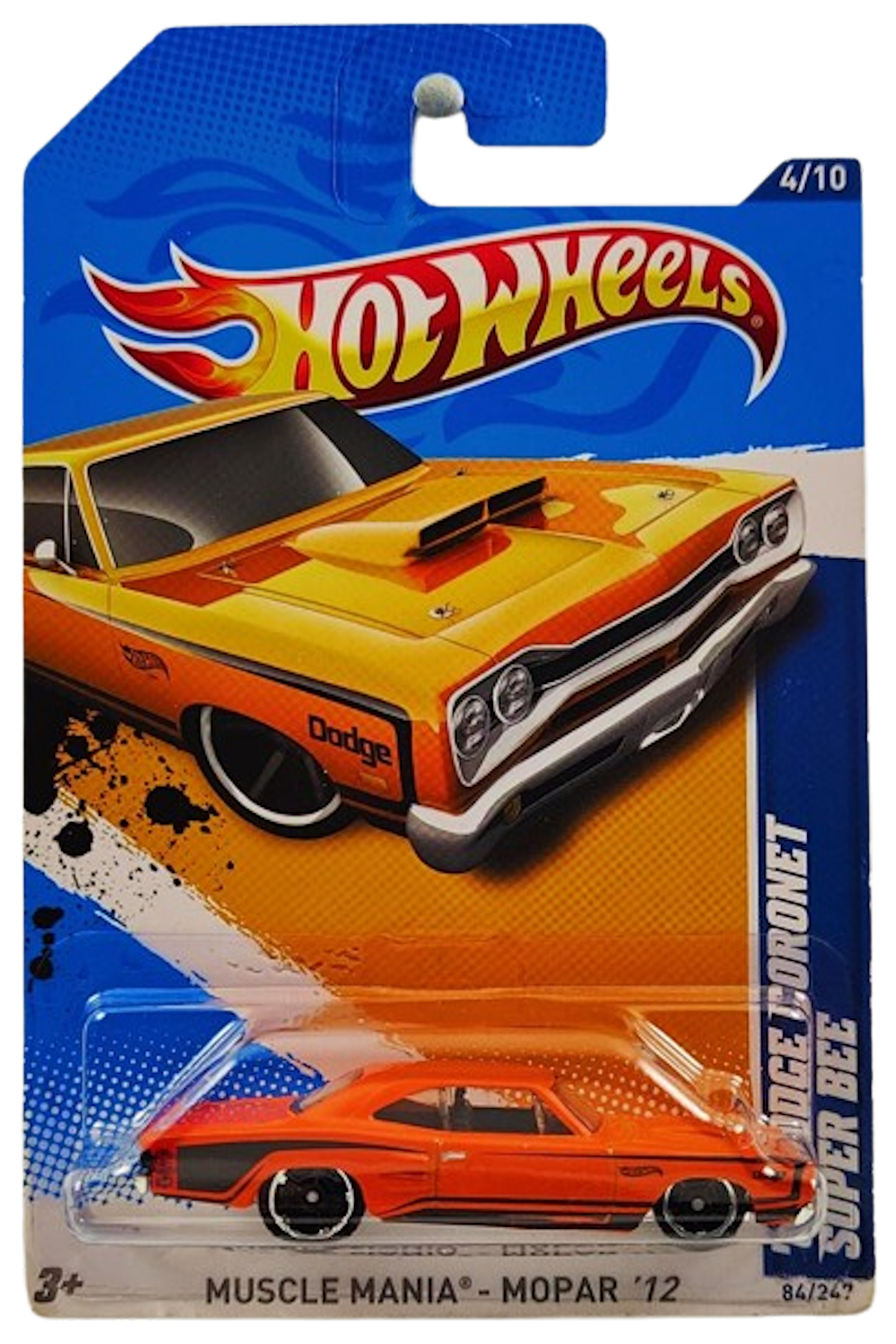 Hot Wheels 2012 - Collector # 084/247 - Muscle Mania / MOPAR 4/10 - '69 Dodge Coronet Super Bee - Orange - M5 Wheels - USA Card