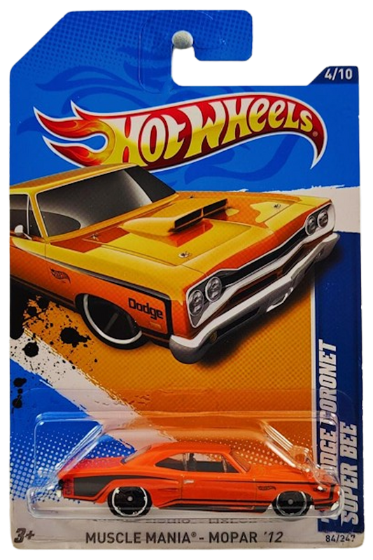 Hot Wheels 2012 - Collector # 084/247 - Muscle Mania / MOPAR 4/10 - '69 Dodge Coronet Super Bee - Orange - M5 Wheels - USA Card