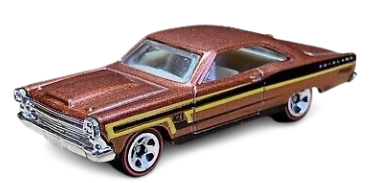 Hot Wheels 2012 - Collector # 112/247 - Muscle Mania / Ford 2/10 - '66 Ford 427 Fairlane - Metallic Brown - 5 Spoke Wheels with Redlines - Walmart Exclusive - USA Card