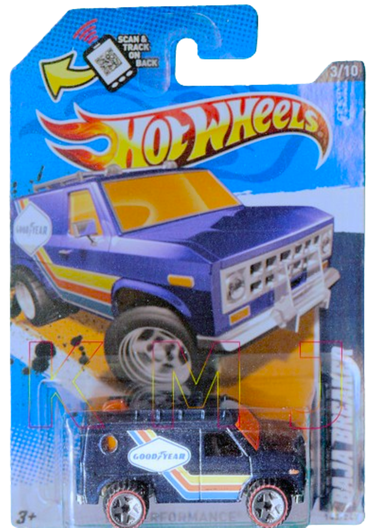 Hot Wheels 2012 - Collector # 143/247 - HW Performance 3/10 - Baja Breaker - Dark Blue / Good Year - OR5 Wheels on Redlines - Walmart Exclusive - USA Card