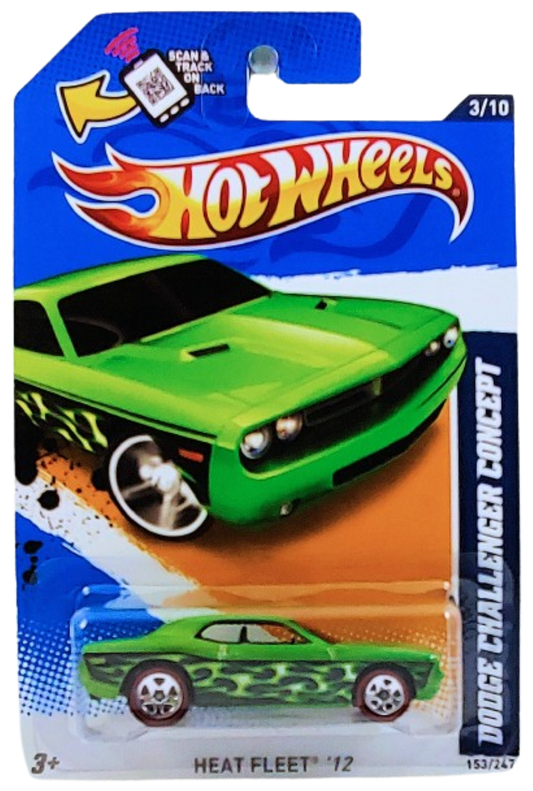 Hot Wheels 2012 - Collector # 153/247 - Heat Fleet 03/10 - Dodge Challenger Concept - Metalflake Green - USA (Copy)