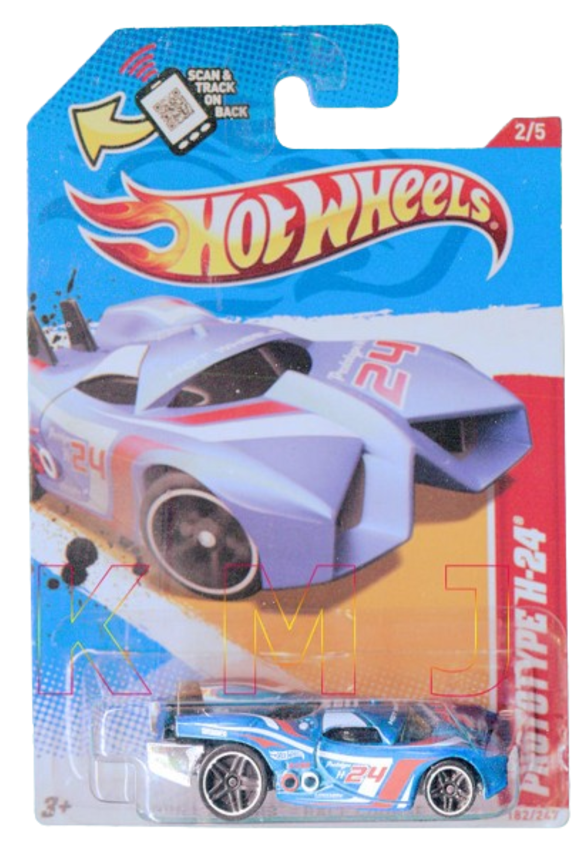 Hot Wheels 2012 - Collector # 182/247 - Thrill Racers / Race Course 2/5 - Prototype H-24 - Blue - USA Card