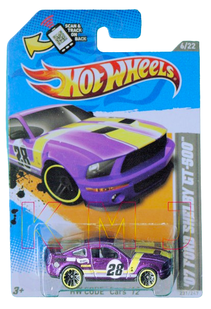 Hot Wheels 2012 - Collector # 231/247 - HW Code Cars 6/22 - '07 Ford Shelby GT-500 - Purple / #28 - USA