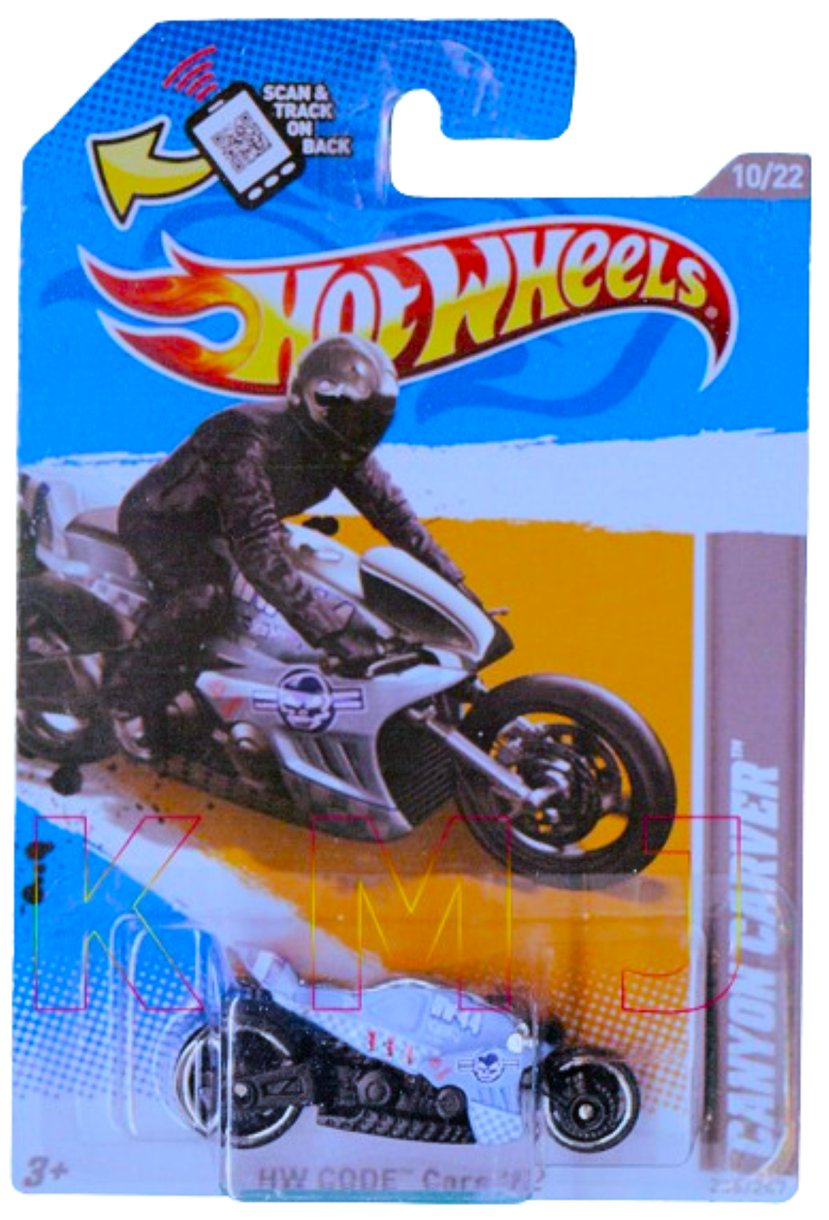 Hot Wheels 2012 - Collector # 235/247 - HW Code Cars 10/22 - Canyon Carver - Blue - USA Scan & Track Card