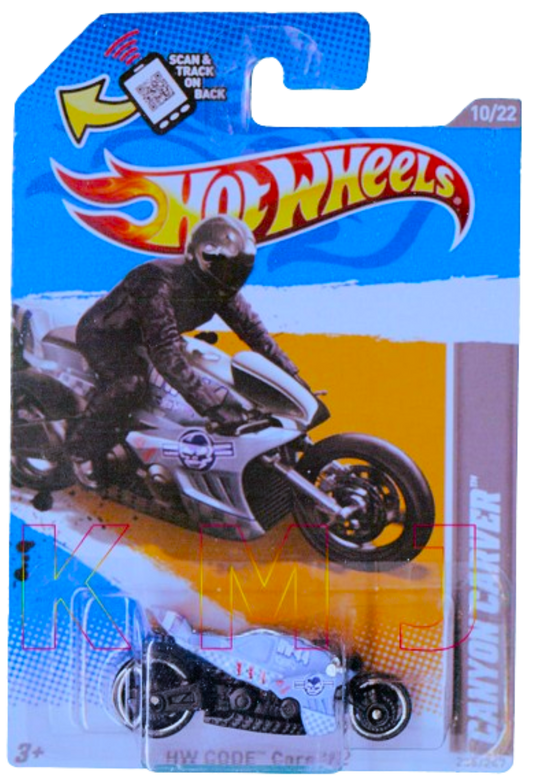 Hot Wheels 2012 - Collector # 235/247 - HW Code Cars 10/22 - Canyon Carver - Blue - USA Scan & Track Card