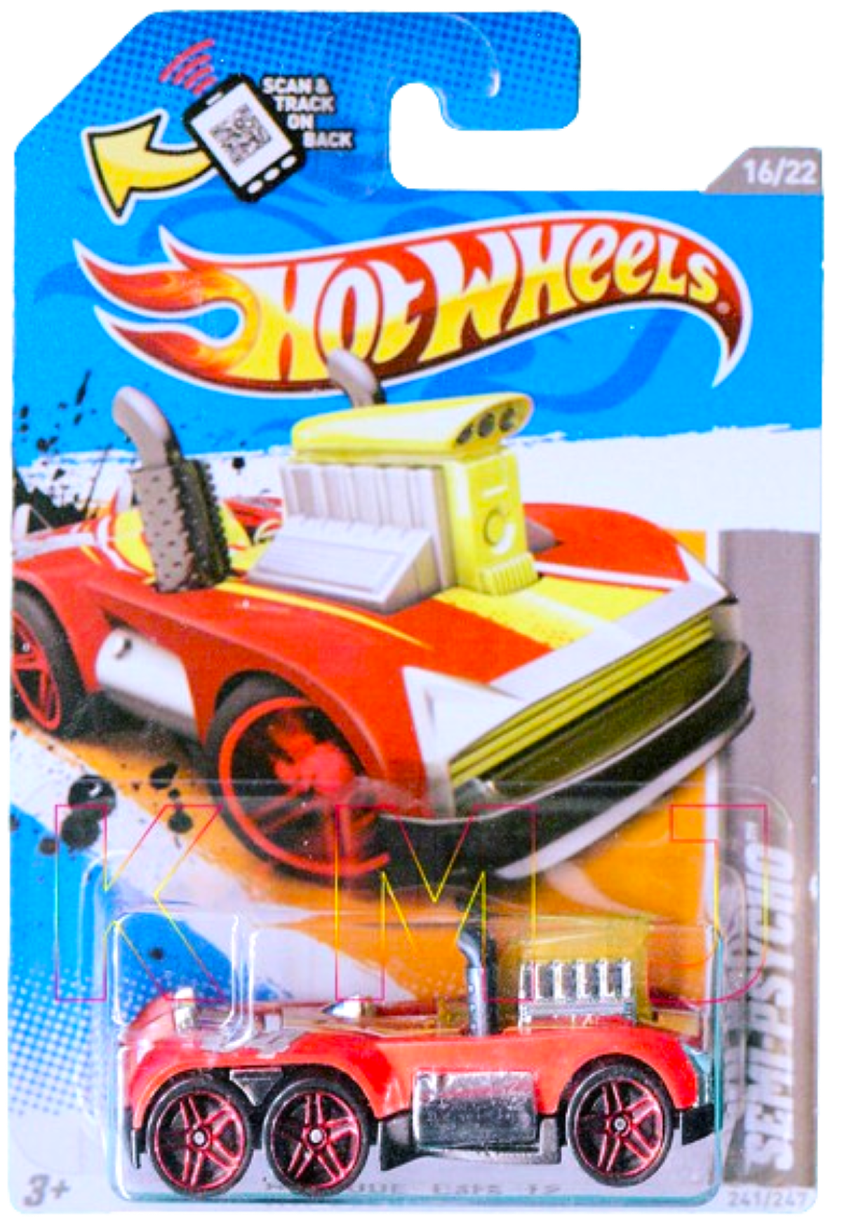 Hot Wheels 2012 - Collector # 241/247 - HW Code Cars 16/22 - Semi-Psycho - Red - PR5 Wheels - USA Card