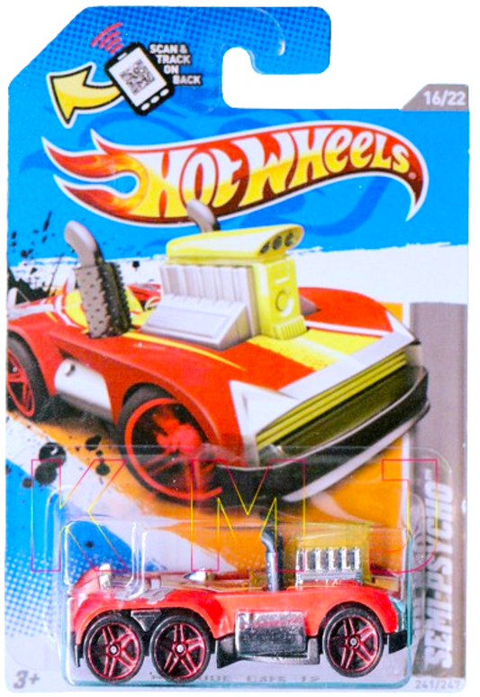 Hot Wheels 2012 - Collector # 241/247 - HW Code Cars 16/22 - Semi-Psycho - Red - PR5 Wheels - USA Card