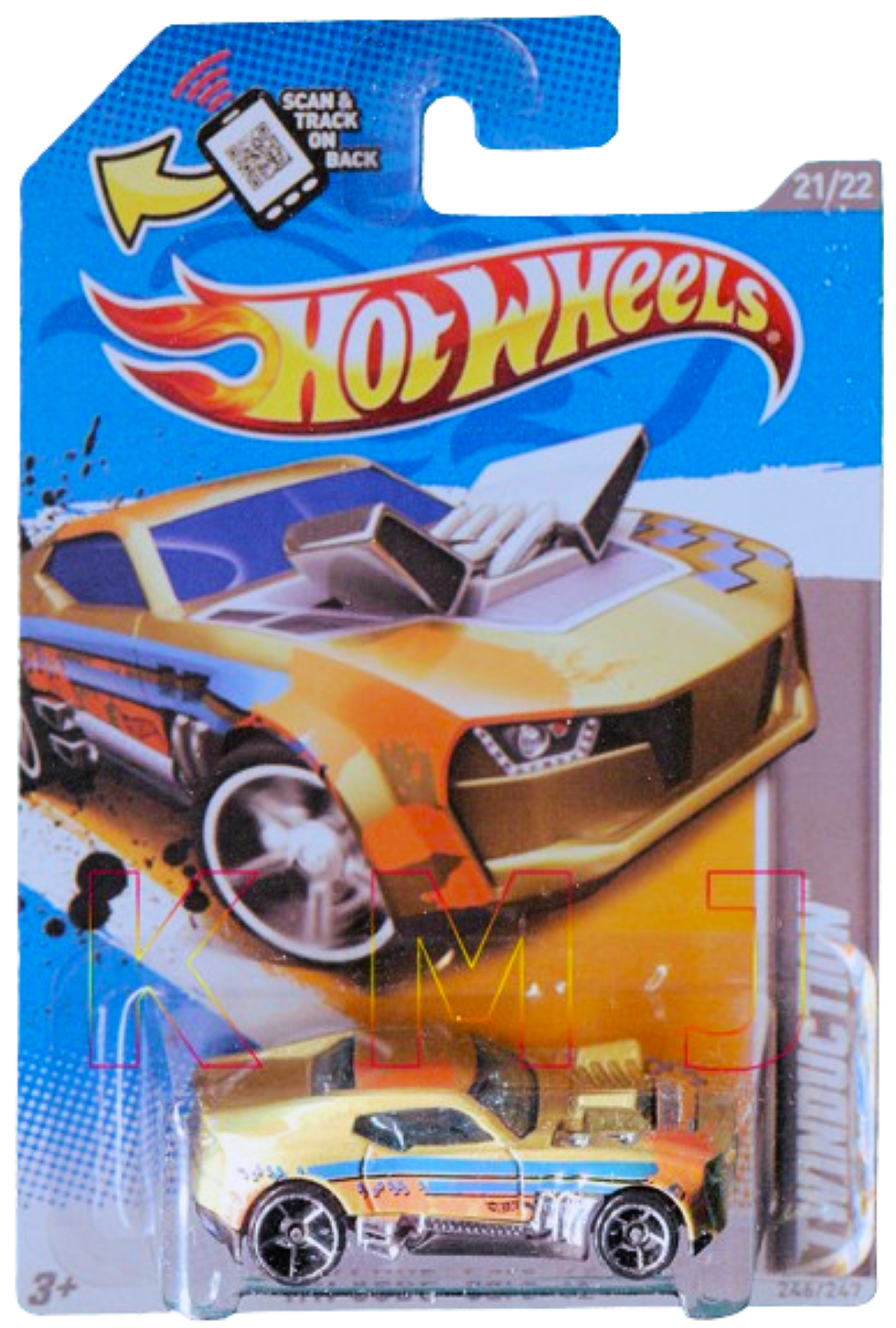 Hot Wheels 2012 - Collector # 246/247 - HW Code Cars 21/22 - Twininduction - Gold - USA Card