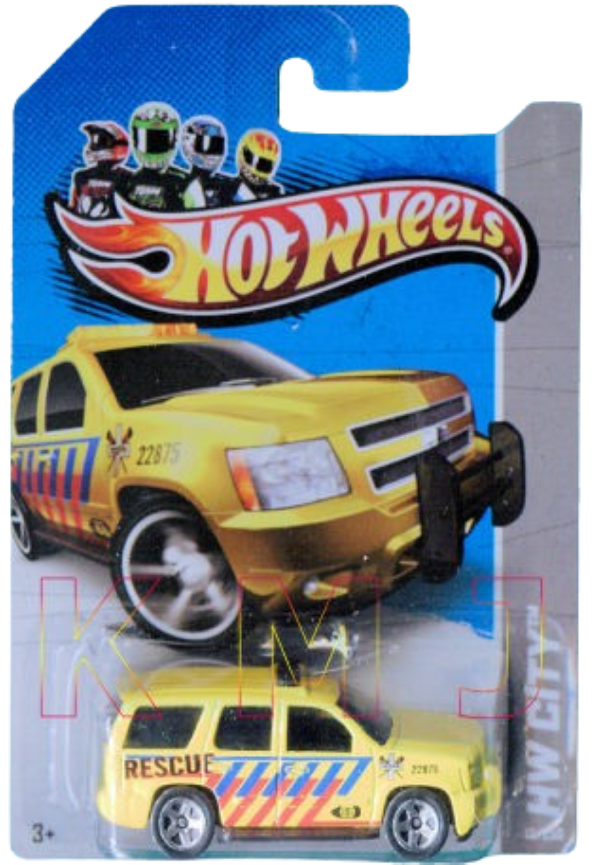 Hot Wheels 2013 - Collector # 013/250 - HW City / HW Rescue - '07 Chevy Tahoe - Yellow / Rescue - USA Card