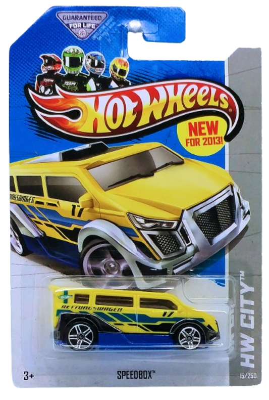 Hot Wheels 2013 - Collector # 015/250 - HW City / HW Rescue / New Models - SpeedBox - Yellow - USA Card