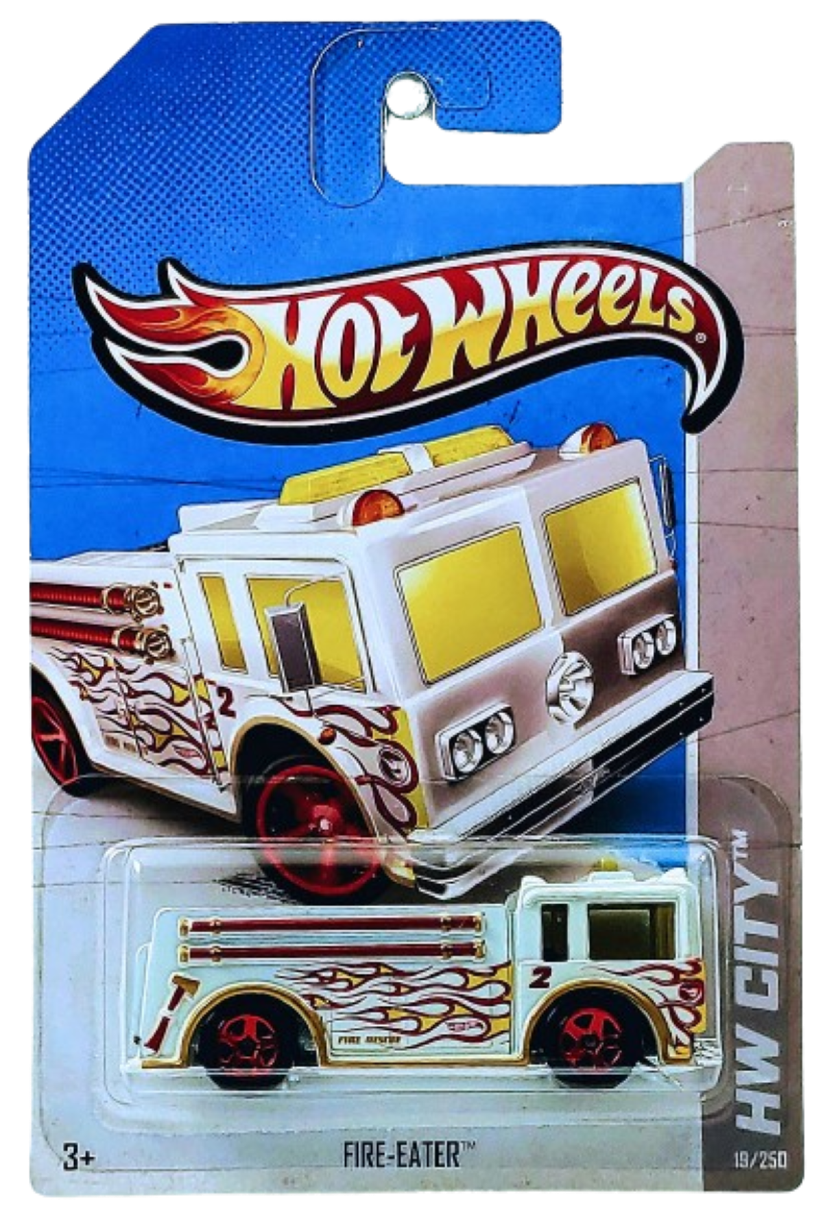 Hot Wheels 2013 - Collector # 019/250 - HW City / HW Rescue / Treasure Hunts - Fire-Eater (Fire Engine / Pumper) - White - IC