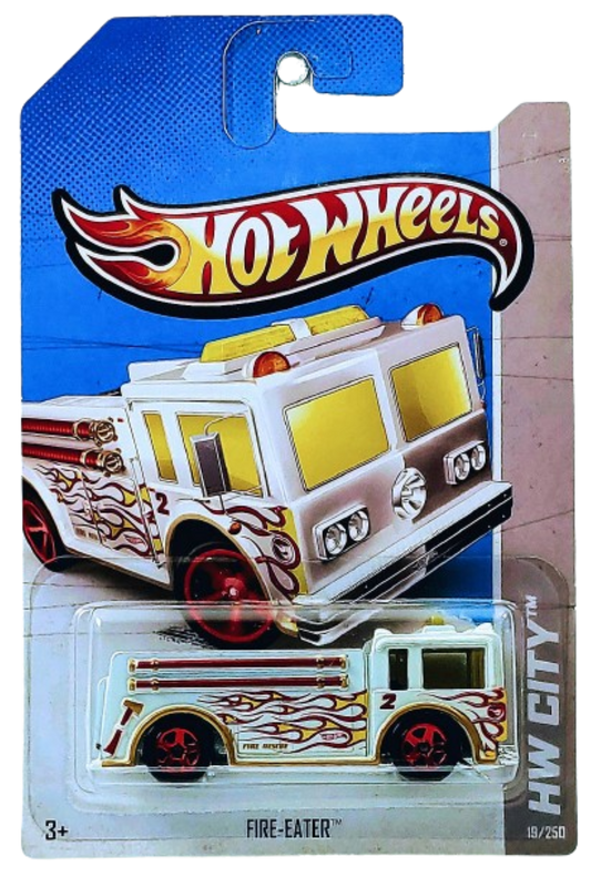 Hot Wheels 2013 - Collector # 019/250 - HW City / HW Rescue / Treasure Hunts - Fire-Eater (Fire Engine / Pumper) - White - IC