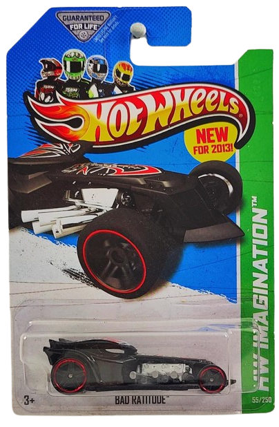 Hot Wheels 2013 - Collector # 055/250 - HW Imagination / HW Street Pest / New Models - Bad Ratitude - Black - Black PR5 Wheels - USA Card