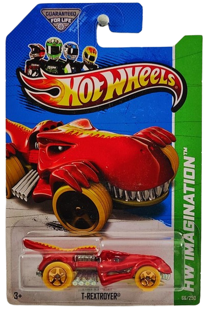 Hot Wheels 2013 - Collector # 066/250 - HW Imagination / Dino Riders - T-Rextroyer - Red - 5SP Wheels - USA Card