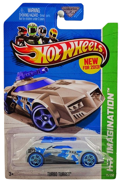 Hot Wheels 2013 - Collector # 075/250 - HW Imagination / Surf Patrol / New Models - Turbo Turret - Matte Gray Camo - USA Card