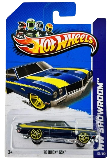 Hot Wheels 2012 - Collector # 109/247 - Muscle Mania / GM 8/10 - '70 Buick GSX - Blue - USA '13 Card