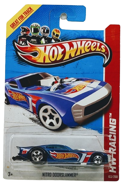 Hot Wheels 2013 - Collector # 103/250 - HW Racing / Race Team - Nitro Doorslammer - Metallic Blue / #9 - USA Card