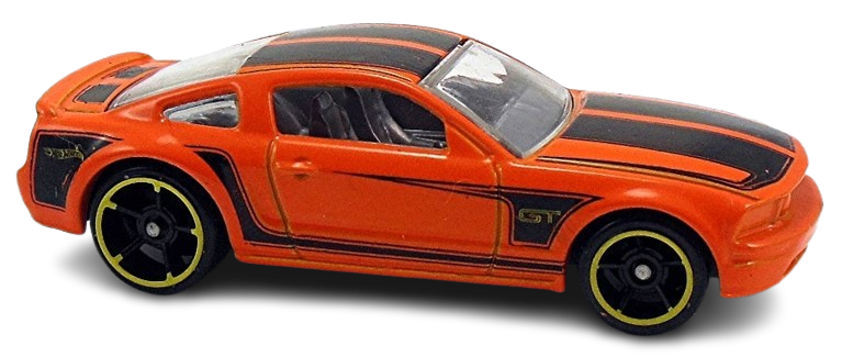 Hot Wheels 2014 - Collector # 092/250 - HW City / Mustang 50th - 2005 Ford Mustang GT - Orange / Black Stripes - OH5SP Wheels - USA Card