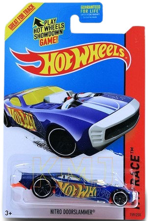 Hot Wheels 2014 - Collector # 159/250 - HW Race / Thrill Racers - Nitro Doorslammer - Blue - PR5 Wheels - USA Card