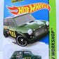 Hot Wheels 2014 - Collector # 194/250 - HW Workshop - Morris Mini - Green - British Flag on Roof Top / '77' - IC