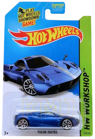 Hot Wheels 2014 - Collector # 198/250 - HW Workshop / HW All Stars - Pagani Huayra - Blue - USA Card