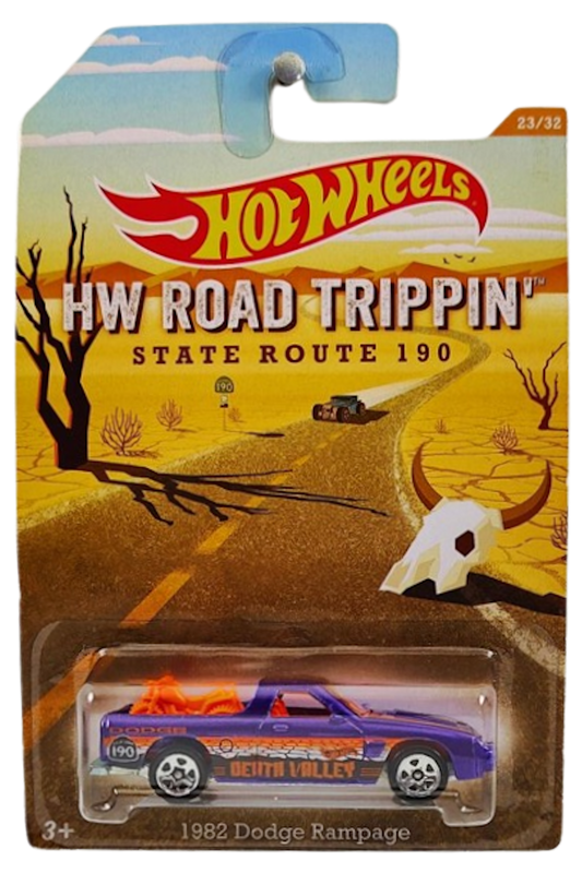 Hot Wheels 2014 - Theme / HW Road Trippin' / State Route 190 # 23/32 - 1982 Dodge Rampage - Purple / Death Valley - Walmart Exclusive