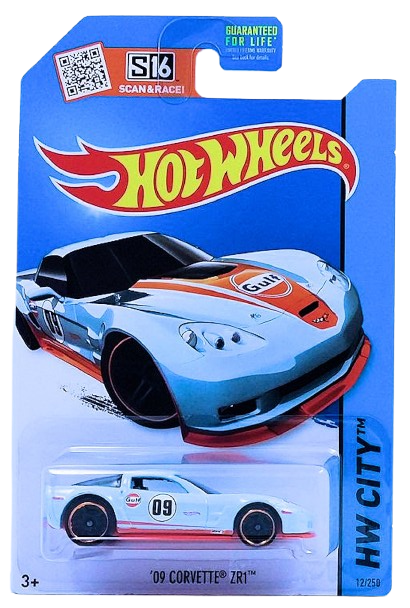 Hot Wheels 2015 - Collector # 012/250 - HW City / HW Performance - '09 Corvette ZR1 - Powder Blue / Gulf Racing / #09 - USA Card