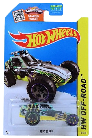 Hot Wheels 2015 - Collector # 089/250 - HW Off-Road / Battle Kings - Enforcer - Silver - USA 'Showdown' Card