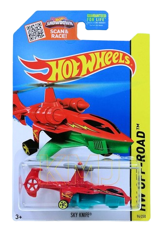 Hot Wheels 2015 - Collector # 094/250 - HW Off-Road / Sky Show - Sky Knife - Red / Teal - USA 'Showdown' Card