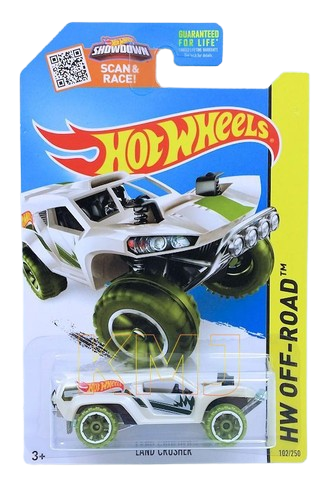 Hot Wheels 2015 - Collector # 102/250 - HW Off-Road / Jungle Rally - Land Crusher - Pearl White - USA 'WIN' Card