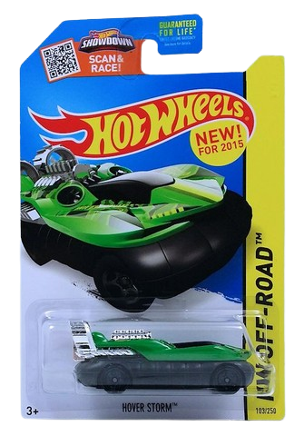 Hot Wheels 2015 - Collector # 103/250 - HW Off-Road / Jungle Rally / New Models - Hover Storm - Green - USA 'Showdown' Card