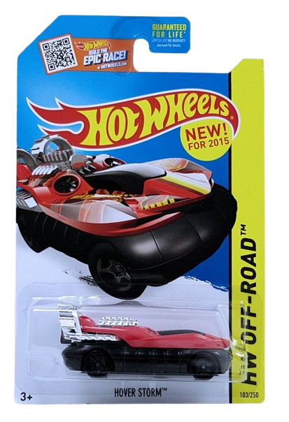 Hot Wheels 2015 - Collector # 103/250 - HW Off-Road / Jungle Rally / New Models - Hover Storm - Red - USA 'Epic Race' Card