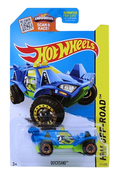 Hot Wheels 2015 - Collector # 111/250 - HW Off-Road / Stunt Circuit - Quicksand - Blue - USA 'Showdown' Card