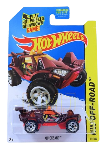 Hot Wheels 2015 - Collector # 111/250 - HW Off-Road / Stunt Circuit - Quicksand - Metalflake Maroon - USA 'Showdown' Card