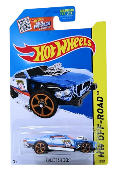 Hot Wheels 2015 - Collector # 112/250 - HW Off-Road / Stunt Circuit - Project Speeder - Blue - USA 'Showdown' Card