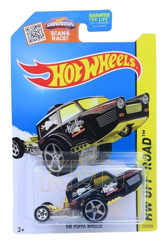 Hot Wheels 2015 - Collector # 115/250 - HW Off-Road / Stunt Circuit - HW Poppa Wheelie - Black - USA 'Showdown' Card