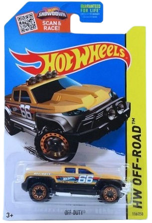 Hot Wheels 2015 - Collector # 116/250 - HW Off-Road / HW Hot Trucks - Off-Duty - Yellow - USA 'Showdown' Card