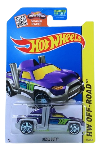 Hot Wheels 2015 - Collector # 117/250 - HW Off-Road / HW Hot Trucks - Diesel Duty - Purple - USA 'Showdown' Card