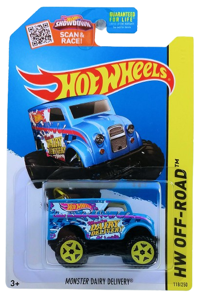 Hot Wheels 2015 - Collector # 118/250 - HW Off-Road / HW Hot Trucks - Monster Dairy Delivery - Blue - USA 'Showdown' Card