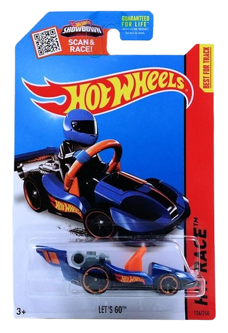 Hot Wheels 2015 - Collector # 126/250 - HW Race / HW Race Team - Let's Go - Blue - OH5SP Wheels - USA 'Showdown' Card