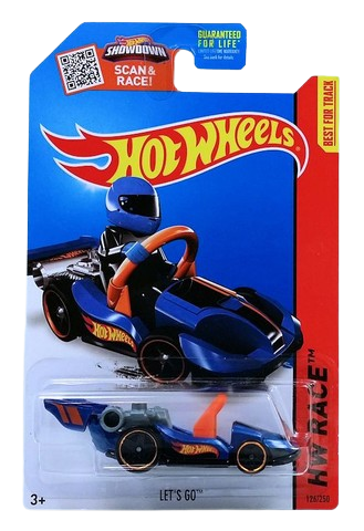 Hot Wheels 2015 - Collector # 126/250 - HW Race / HW Race Team - Let's Go - Blue - PR5 Wheels - USA 'Showdown' Card