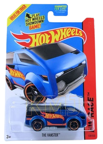 Hot Wheels 2015 - Collector # 128/250 - HW Race / HW Race Team - Vanster - Blue - USA 'Showdown' Card