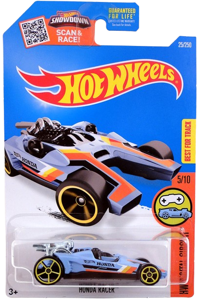 Hot Wheels 2016 - Collector # 025/250 - HW Digital Circuit 5/10 - Honda Racer - Sky Blue Body / Black Base - USA 'Showdown' Card