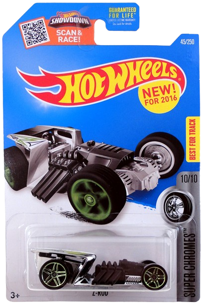 Hot Wheels 2016 - Collector # 045/250 - Super Chromes 10/10 - New Models - Z-Rod - Chrome / Green - USA ‘Showdown’ Card