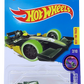 Hot Wheels 2016 - Collector # 047/250 - HW Glow Wheels 2/10 - F1 Racer - Dark Green / Yellow - USA ‘Showdown’ Card