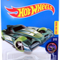 Hot Wheels 2016 - Collector # 048/250 - HW Glow Wheels 3/10 - Formul8r - Dark Green Metalflake / Aqua - USA ‘Showdown’ Card