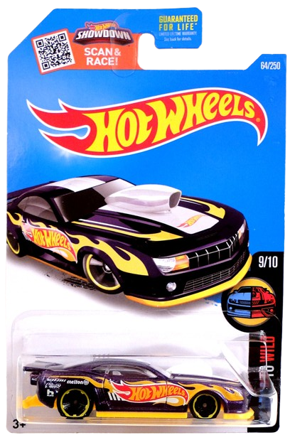 Hot Wheels 2016 - Collector # 064/250 - HW Mild to Wild 9/10 - '10 Pro Stock Camaro - Metalflake Purple / Hot Wheels Livery - USA ‘Showdown’ Card